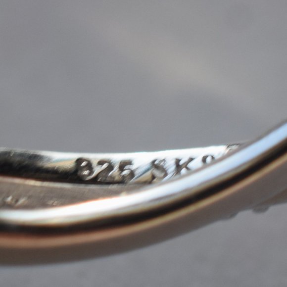 Sterling Silver Genuine Diamond Ring and Earrings. Ring size 7 - Picture 13 of 13